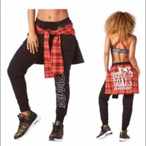 Zumba Fitness Squad Goals Sweatpants with crop top attached. Size XXL